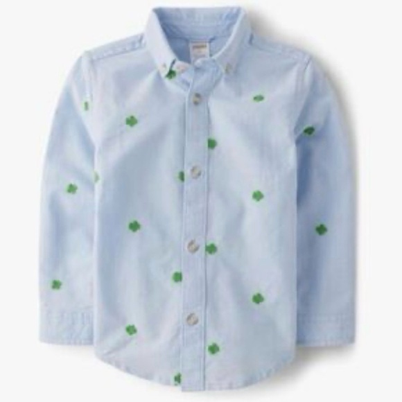 Gymboree Other - Gymboree Boys Button-Down Shirt with Green Clover Print